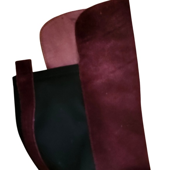 Charles David Edie Over the Knee Suede Boots Merlot Suede Wedge Size 7M - Picture 5 of 12
